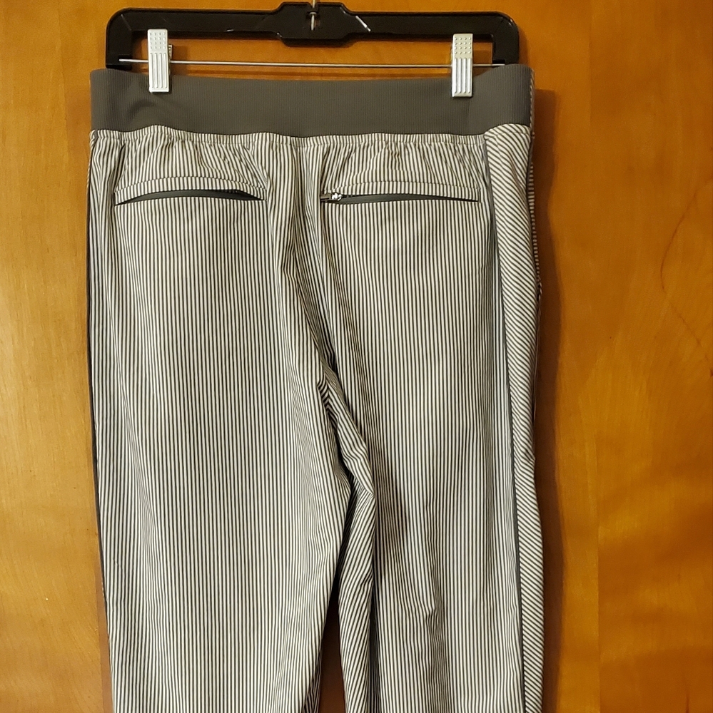 Athleta Gray Striped Ankle Pants - Picture 2 of 3